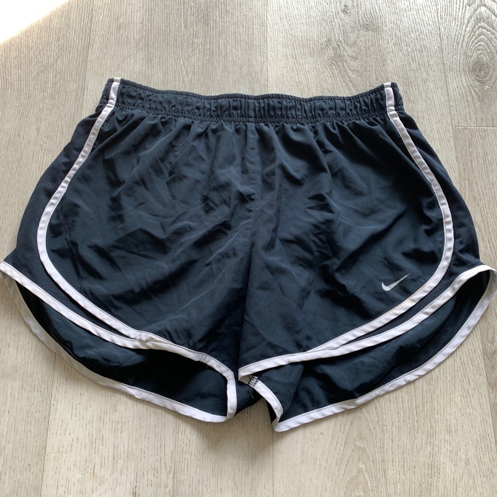 Nike Women's Dri-FIT Tempo Running Shorts Black White Trim Size Large